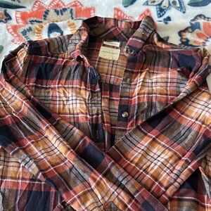 American Eagle Outfitters women’s Casual Plaid Shirt - Red and Brown